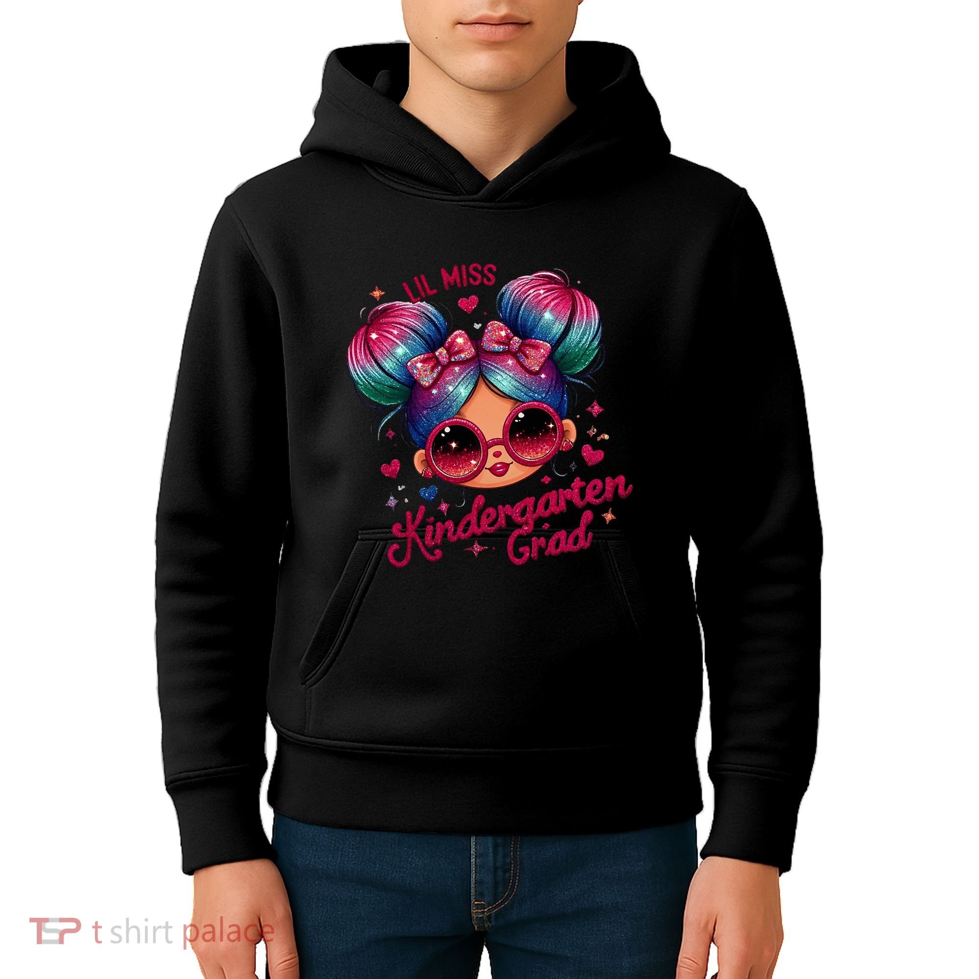 Lil Miss Kindergarten Grad Graduation Last Day Kindergarten Kids Hoodie