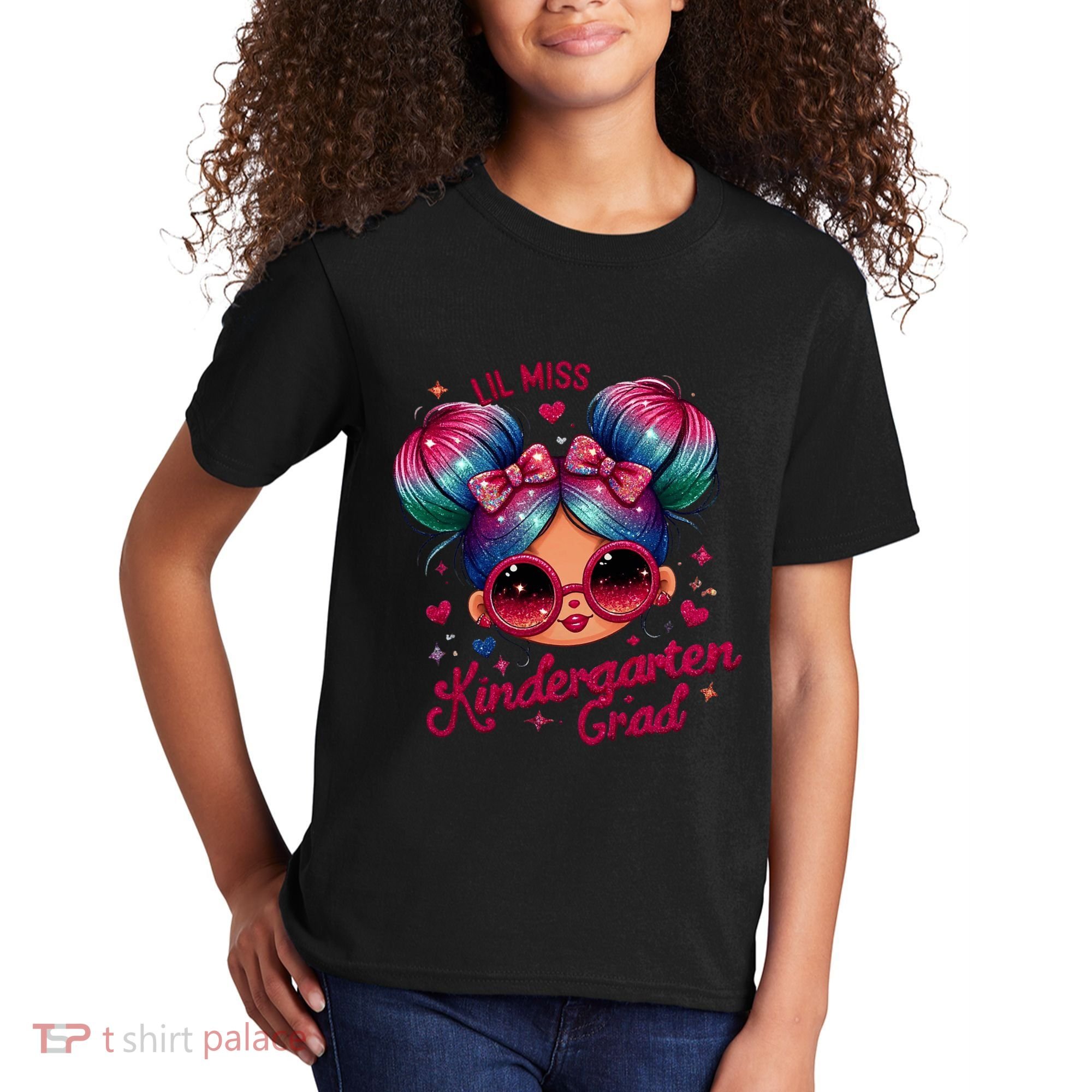 Lil Miss Kindergarten Grad Graduation Last Day Kindergarten Kids T-Shirt