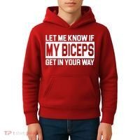 Let Me Know If My Biceps Get In Your Way Kids Hoodie thumb 4