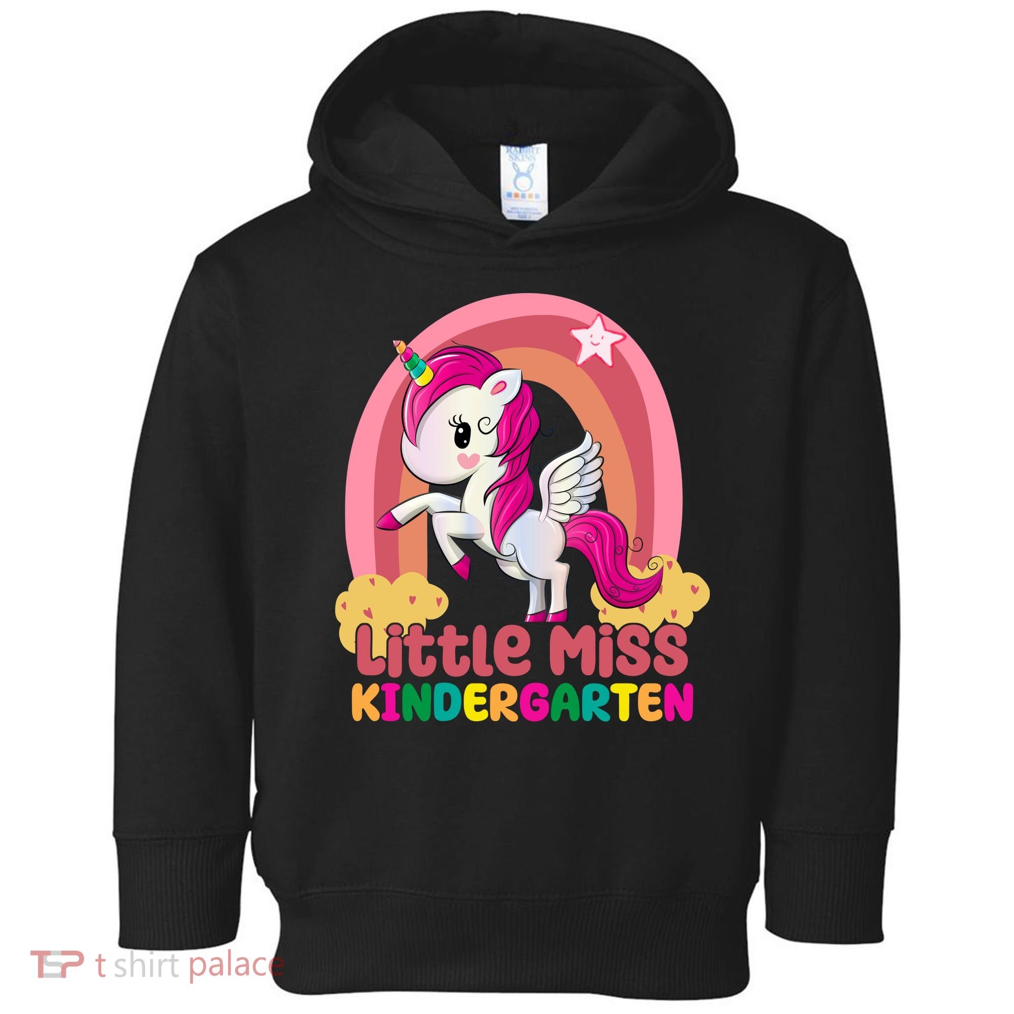 Little Miss Kindergarten Rainbow Unicorn Toddler Hoodie