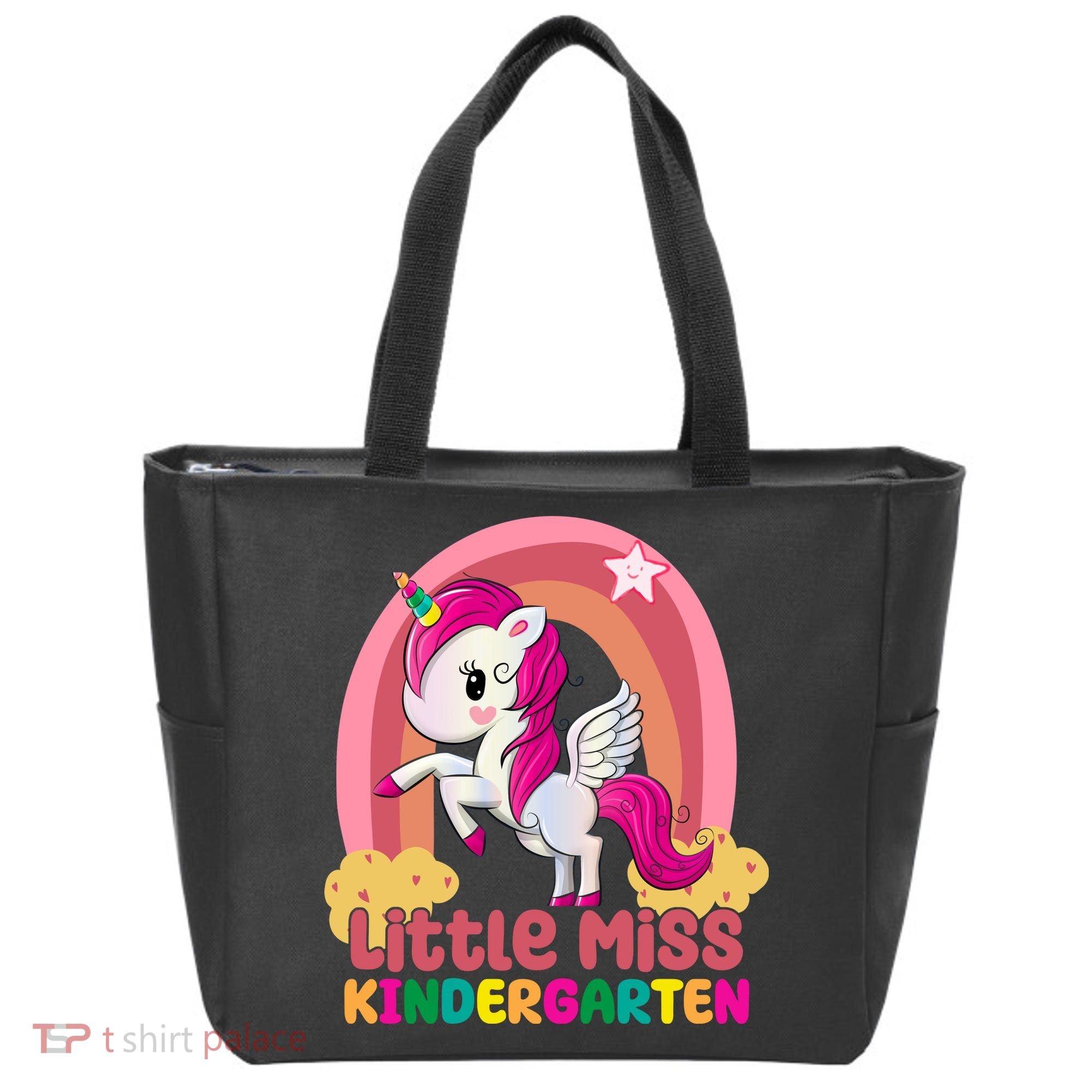 Little Miss Kindergarten Rainbow Unicorn Tote Bag