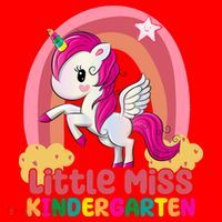 Little Miss Kindergarten Rainbow Unicorn Santa Hat thumb 1