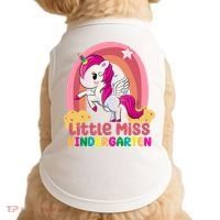 Little Miss Kindergarten Rainbow Unicorn Doggie Tank thumb 0