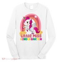 Little Miss Kindergarten Rainbow Unicorn Long Sleeve Shirt thumb 0