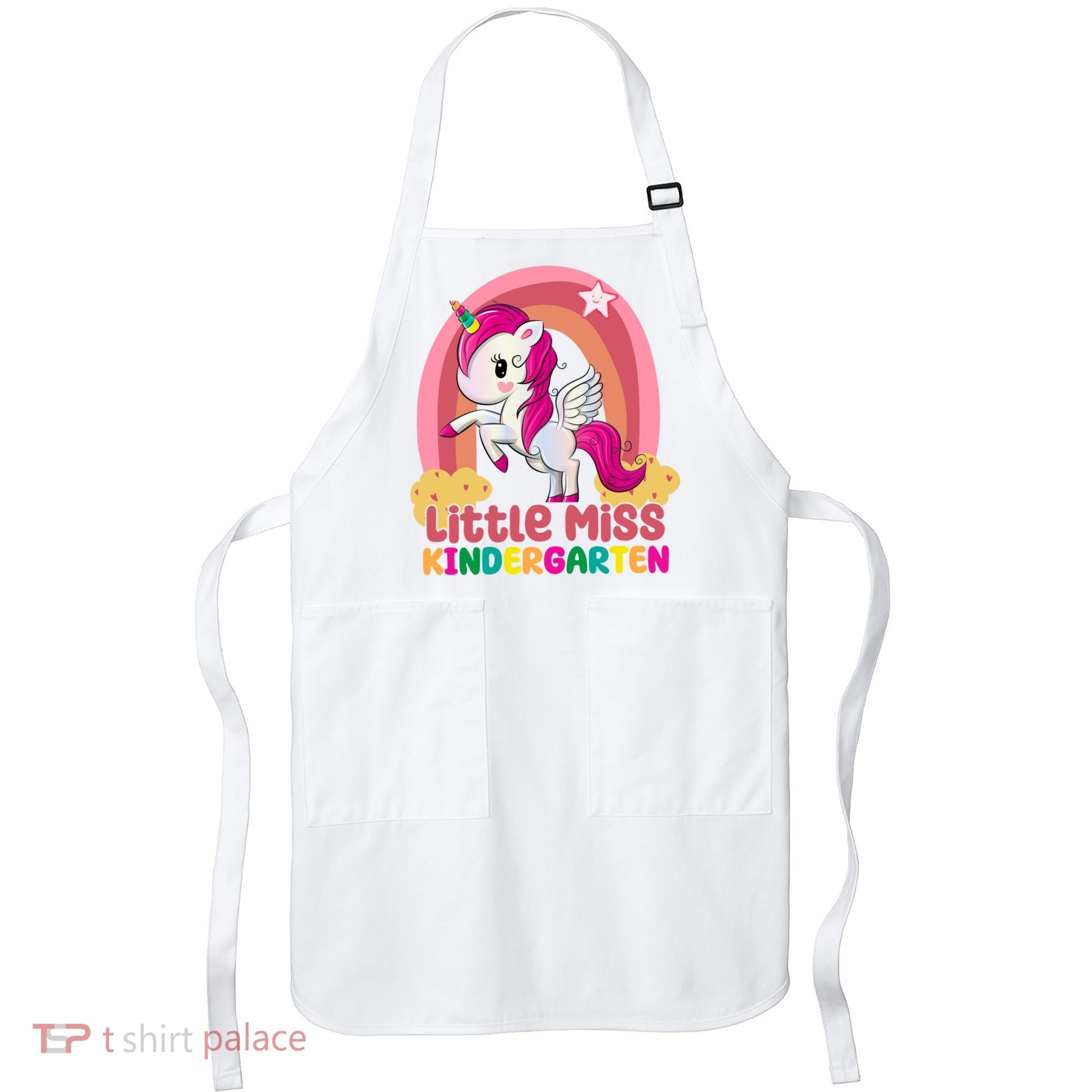 Little Miss Kindergarten Rainbow Unicorn Apron