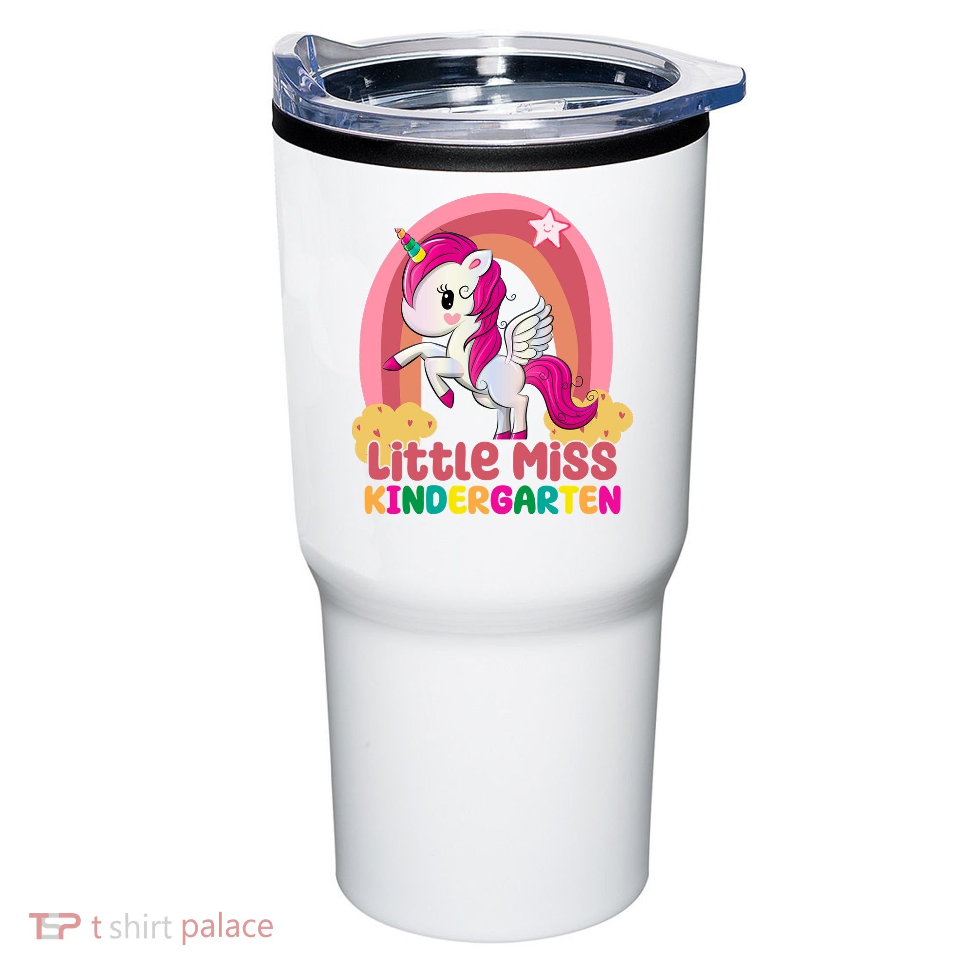 Little Miss Kindergarten Rainbow Unicorn Tumbler