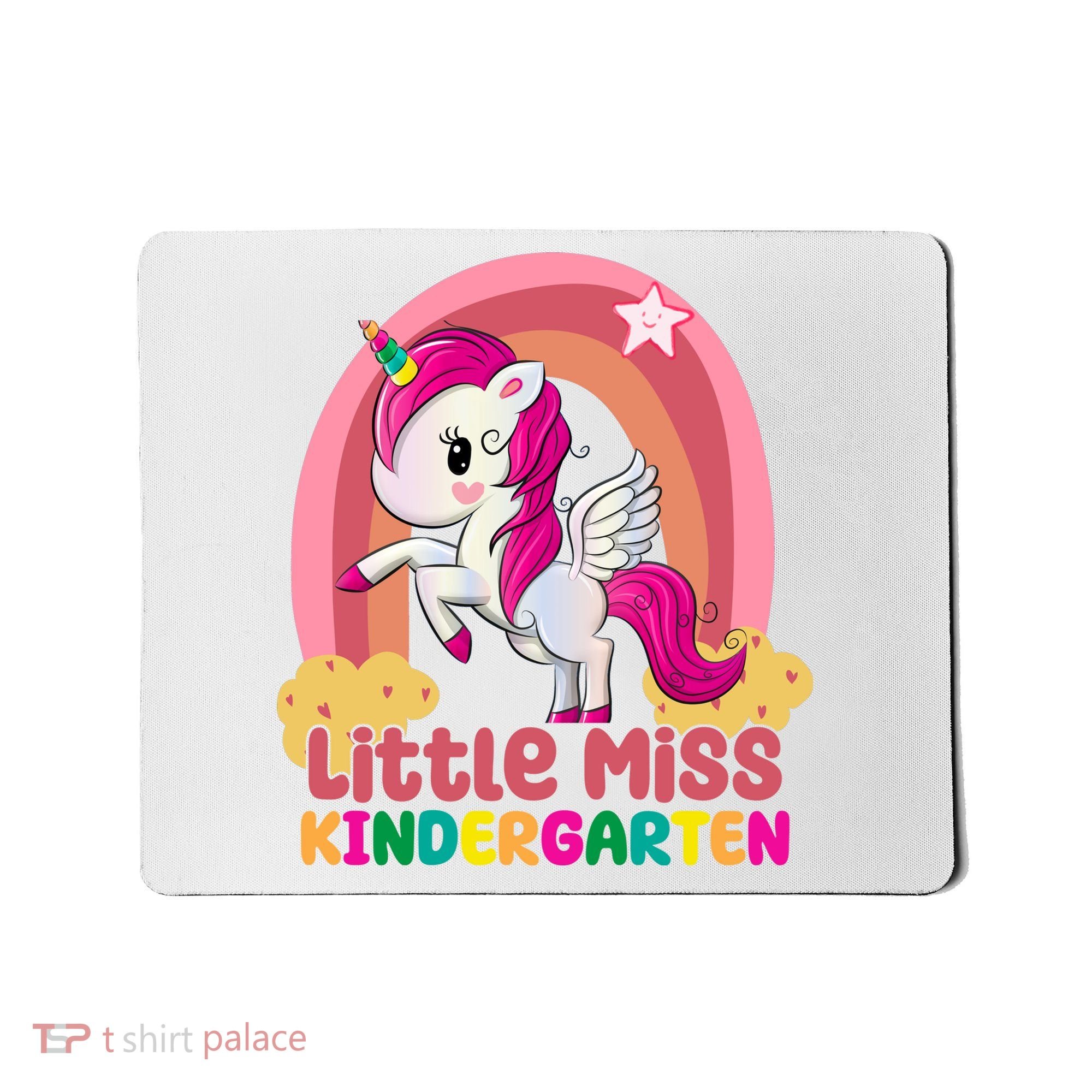 Little Miss Kindergarten Rainbow Unicorn Mousepad