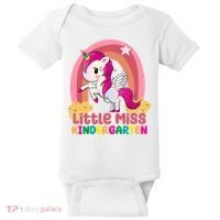 Little Miss Kindergarten Rainbow Unicorn Baby Bodysuit thumb 0