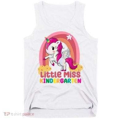 Little Miss Kindergarten Rainbow Unicorn Tank Top
