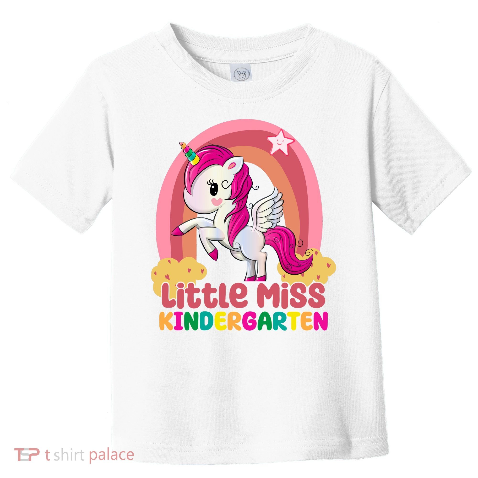 Little Miss Kindergarten Rainbow Unicorn Toddler T-Shirt