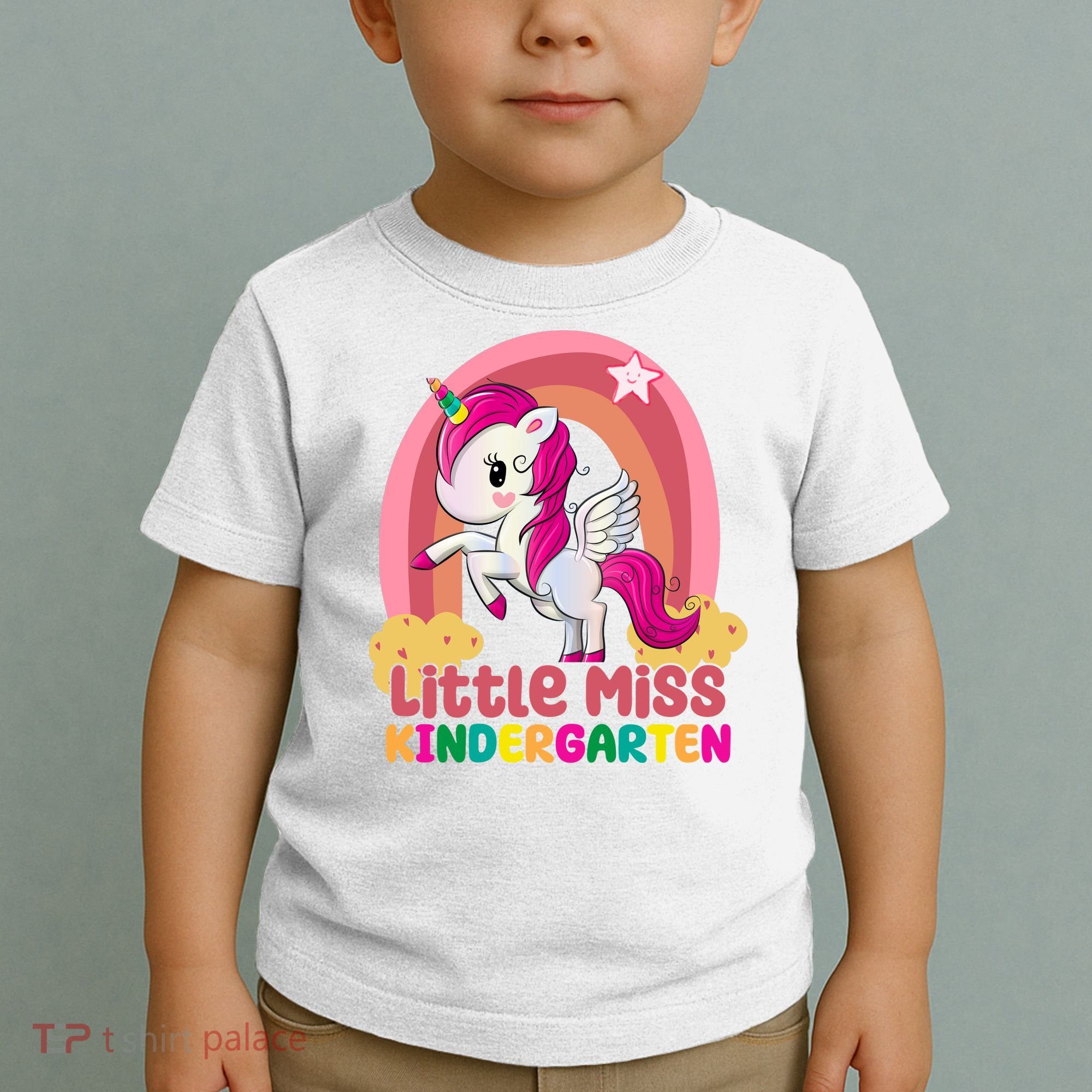 Little Miss Kindergarten Rainbow Unicorn Toddler T-Shirt