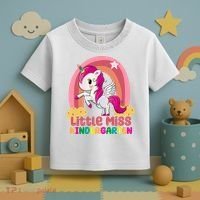 Little Miss Kindergarten Rainbow Unicorn Toddler T-Shirt thumb 3