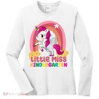Little Miss Kindergarten Rainbow Unicorn Women's Long Sleeve Shirt thumb 0