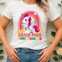 Little Miss Kindergarten Rainbow Unicorn Women's T-Shirt thumb 2