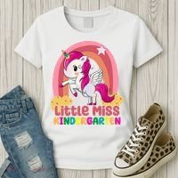 Little Miss Kindergarten Rainbow Unicorn Women's T-Shirt thumb 3