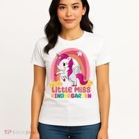 Little Miss Kindergarten Rainbow Unicorn Women's T-Shirt thumb 4