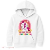 Little Miss Kindergarten Rainbow Unicorn Kids Hoodie thumb 0
