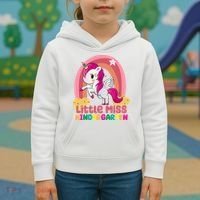 Little Miss Kindergarten Rainbow Unicorn Kids Hoodie thumb 3