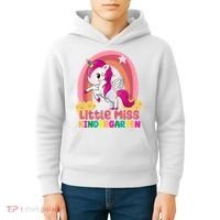 Little Miss Kindergarten Rainbow Unicorn Kids Hoodie thumb 4