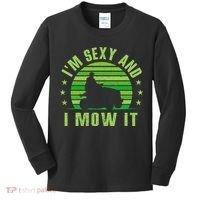 Lawn Mowing Landscaping Im Sexy And I Mow It Kids Long Sleeve Shirt thumb 0