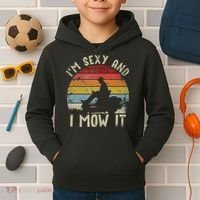Lawn Mowing Landscaping Im Sexy And I Mow It Kids Hoodie thumb 2