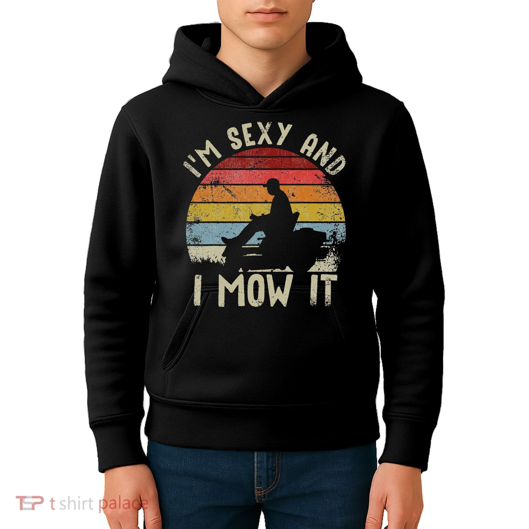 Lawn Mowing Landscaping Im Sexy And I Mow It Kids Hoodie
