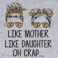 Like Mother Like Daughter Messy Bun Mom Happy Mothers Day Women's Sweatshirt thumb 2