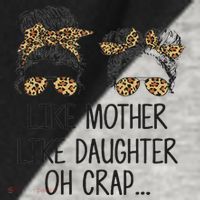 Like Mother Like Daughter Messy Bun Mom Happy Mothers Day Raglan Baseball Sleeve Shirt thumb 2