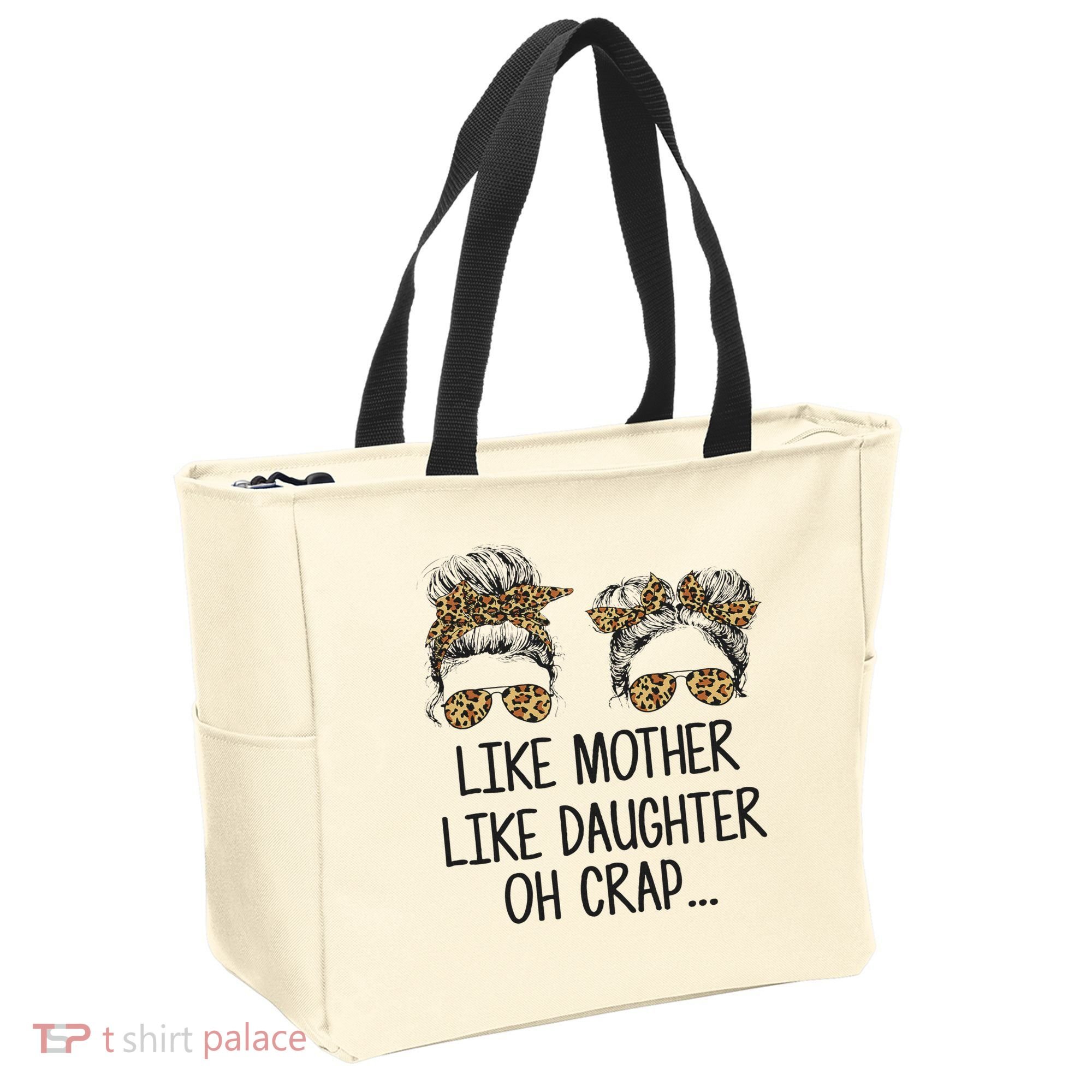 Like Mother Like Daughter Messy Bun Mom Happy Mothers Day Tote Bag