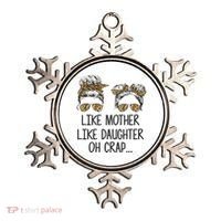 Like Mother Like Daughter Messy Bun Mom Happy Mothers Day Ornament thumb 0
