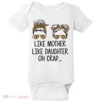 Like Mother Like Daughter Messy Bun Mom Happy Mothers Day Baby Bodysuit thumb 0