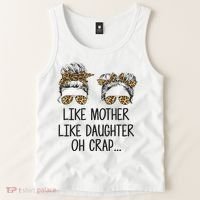 Like Mother Like Daughter Messy Bun Mom Happy Mothers Day Tank Top thumb 2
