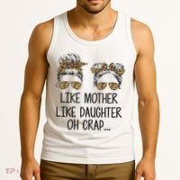 Like Mother Like Daughter Messy Bun Mom Happy Mothers Day Tank Top thumb 3
