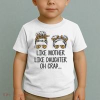 Like Mother Like Daughter Messy Bun Mom Happy Mothers Day Toddler T-Shirt thumb 2