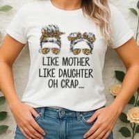 Like Mother Like Daughter Messy Bun Mom Happy Mothers Day Women's T-Shirt thumb 2