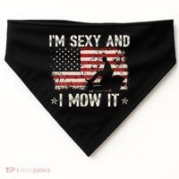 Lawn Mowing Landscaping IM Sexy And I Mow It Flag USA-Made Doggie Bandana thumb 0