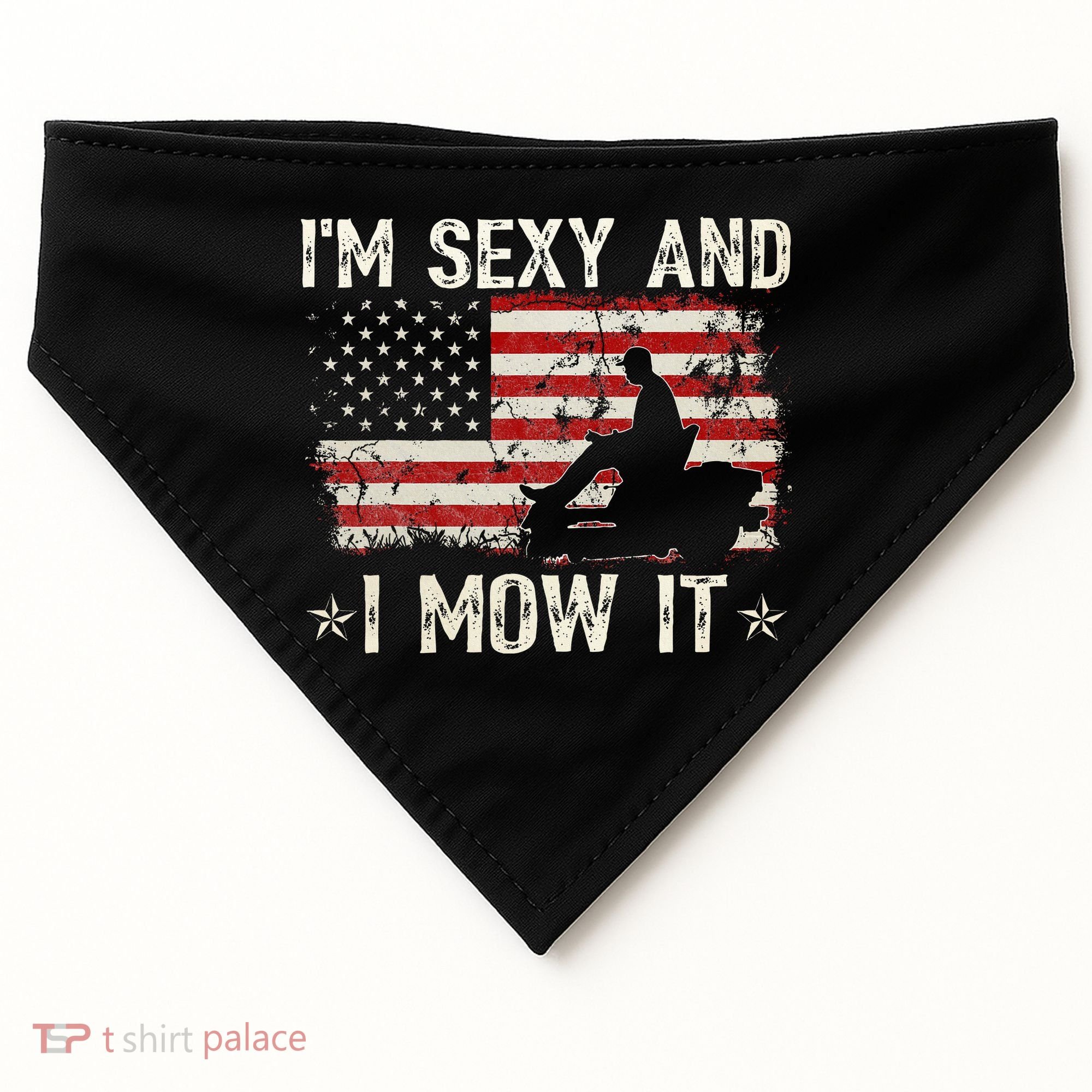 Lawn Mowing Landscaping IM Sexy And I Mow It Flag USA-Made Doggie Bandana