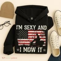 Lawn Mowing Landscaping IM Sexy And I Mow It Flag Hoodie thumb 4