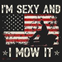 Lawn Mowing Landscaping IM Sexy And I Mow It Flag Golf Towel thumb 3