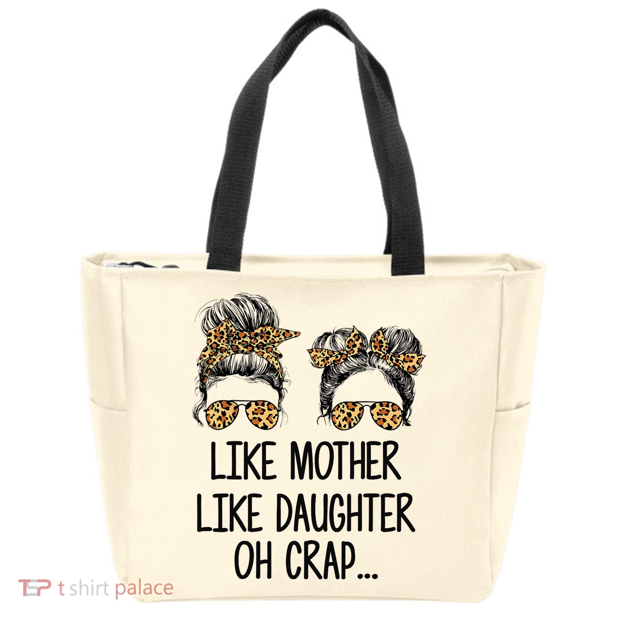 Like Mother Like Daughter Messy Bun Mom Happy Mothers Day Tote Bag