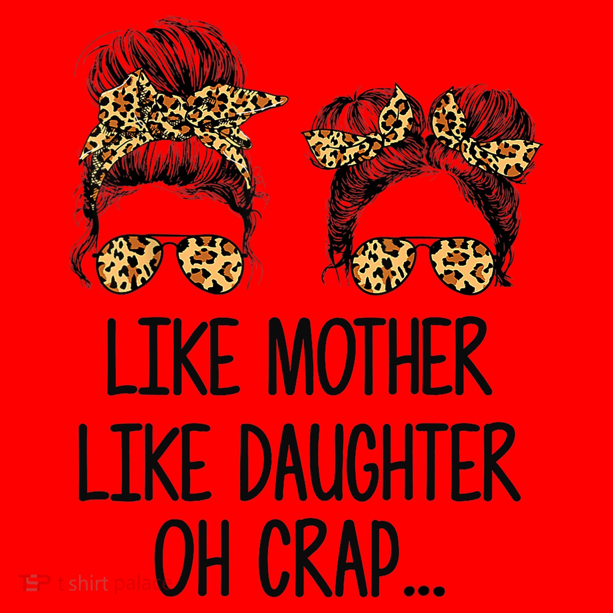 Like Mother Like Daughter Messy Bun Mom Happy Mothers Day Santa Hat