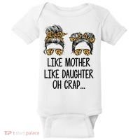 Like Mother Like Daughter Messy Bun Mom Happy Mothers Day Baby Bodysuit thumb 0