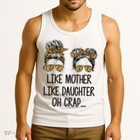 Like Mother Like Daughter Messy Bun Mom Happy Mothers Day Tank Top thumb 3