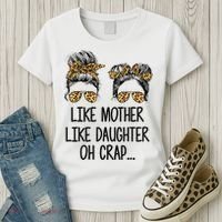Like Mother Like Daughter Messy Bun Mom Happy Mothers Day Women's T-Shirt thumb 3