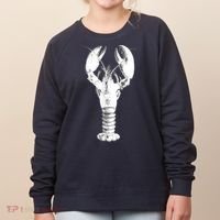 Large Maine Lobster in White Tee Women's Sweatshirt thumb 0