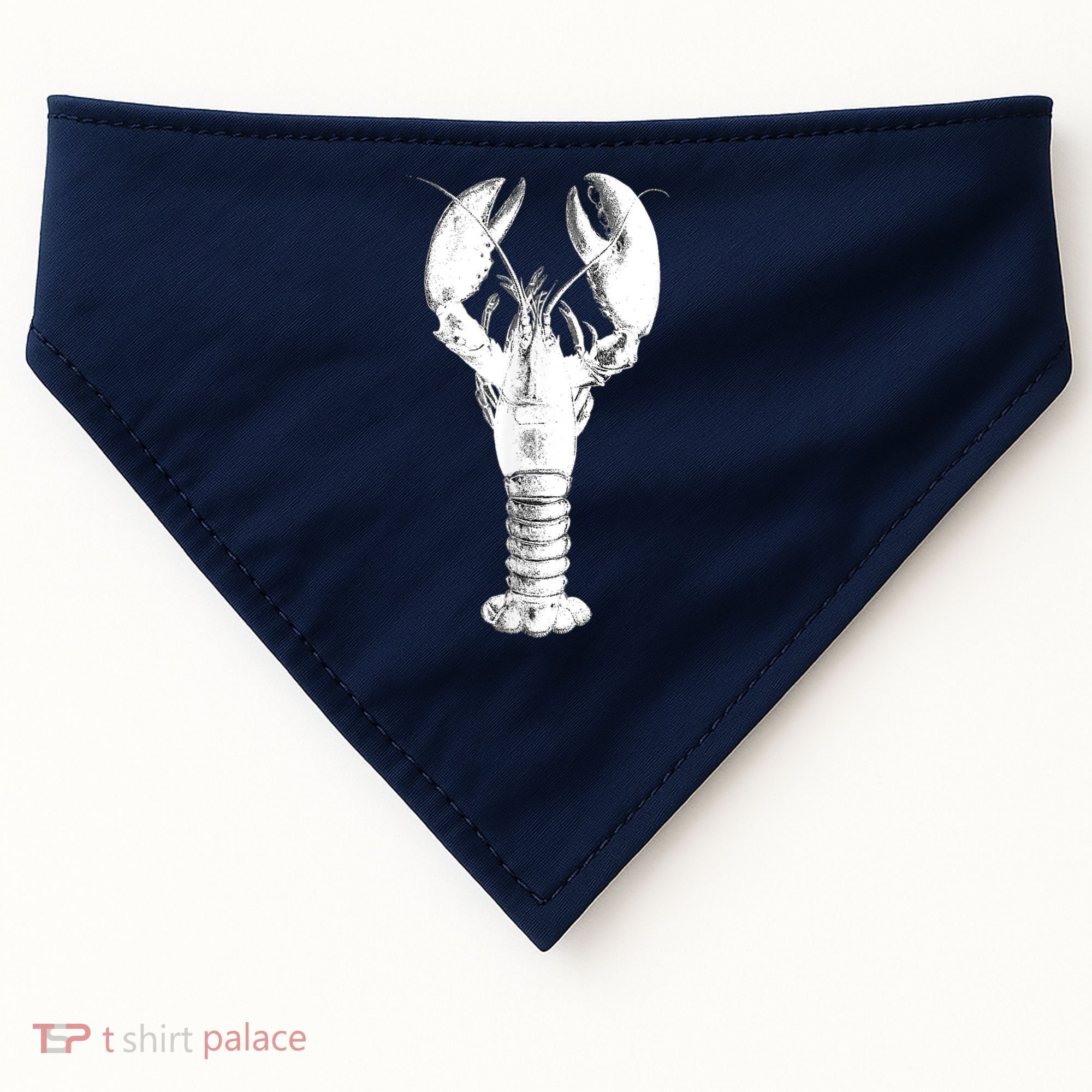 Large Maine Lobster in White Tee USA-Made Doggie Bandana
