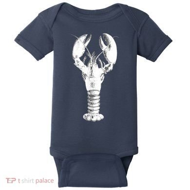 Large Maine Lobster in White Tee Baby Bodysuit