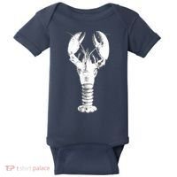 Large Maine Lobster in White Tee Baby Bodysuit thumb 0