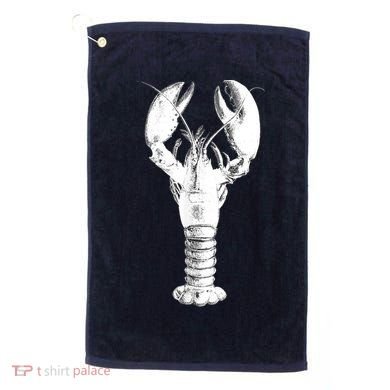 Large Maine Lobster in White Tee Golf Towel