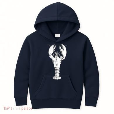 Large Maine Lobster in White Tee Kids Hoodie